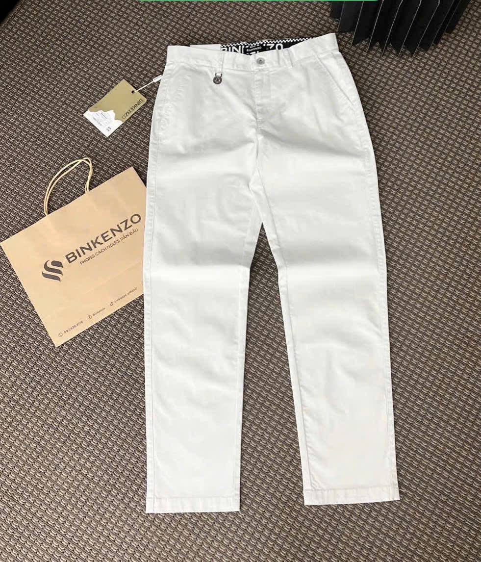 Quần kaki nam màu trắng + đen 